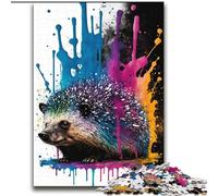 Puzzles Hérisson Colorés pour Adultes et Adolescents, Jouets Éducatifs et Apprentissage, Jeux Familiaux avec Affiche et Fiche de Trivia 70x100cm