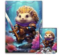 Puzzles Hérisson Guerrier pour Adultes Puzzles en Carton de 1000 pièces pour Adultes pour Jeu Interactif en Famille 26x38cm/10,23x14,96 Pouces