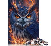 Puzzles Hibou Animal de Feu pour Adultes 1000 Pièces Puzzles pour Adultes et Adolescents à partir de 12 Ans Cadeaux du Réveillon de Noël 1000pcs (75x50cm)