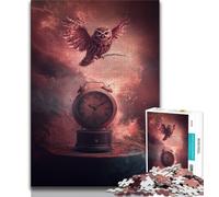 Puzzles Hibou Horloge pour Adolescents, Difficiles à compléter mais Amusants et Humoristiques avec Affiche et fiche de Questions-réponses Assorties (38x26cm)