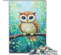 Puzzles Hibou perché sur Un Arbre pour Adultes, Jeux éducatifs à Faire soi-même avec Affiche et fiche de Questions Assorties (14 Ans et Plus) (26x38cm)