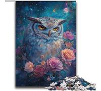 Puzzles Hibou Rose pour Adultes 2000 pièces, Jeux éducatifs à Faire soi-même avec Affiche et fiche de Questions Assorties (14 Ans et Plus) (70x100cm)