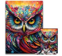 Puzzles Hiboux Colorés 1000 Pièces pour Adultes Puzzles en Carton Cadeau Parfait pour la Décoration Intérieure et Les Vacances 26x38cm / 10,23x14,96 Pouces