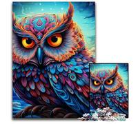 Puzzles Hiboux Colorés 1000 Pièces pour Adultes Puzzles en Carton Idéal pour Les Adolescents et Les Collectionneurs, Cadeau de Voyage, Activité Familiale 26x38cm / 10,23x14,96 Pouces