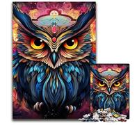 Puzzles Hiboux Colorés 1000 Pièces pour Adultes Puzzles pour Adultes Défi Cérébral Cadeau, Activité Éducative pour Adolescents 50x75cm / 19,68x29,52 Pouces