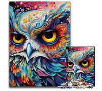 Puzzles Hiboux Colorés 1000 Pièces pour Adultes Puzzles pour Adultes Défi Cérébral Cadeau, Activité Éducative pour Adolescents 26x38cm / 10,23x14,96 Pouces