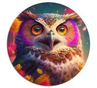 Puzzles Hiboux Colorés pour Adultes, 1000 Pièces, Puzzle Rond de 1000 Pièces, Jeu de Casse-Tête Interactif en Famille, Convient aux 14 Ans et Plus (67,5x67,5cm)