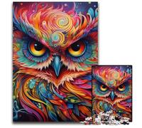Puzzles Hiboux Colorés pour Adultes Puzzles 1000 Pièces pour Adultes Cadeau Parfait pour la Famille et Les Amis, Convient aux 14 Ans et Plus 50x75cm / 19,68x29,52 Pouces
