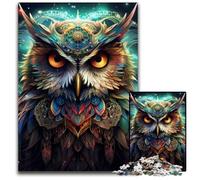 Puzzles hiboux colorés pour Adultes, Puzzles de 1000 pièces pour Adultes, Casse-tête à Faire soi-même pour Adolescents 26x38cm/10,23x14,96 Pouces