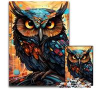 Puzzles hiboux colorés pour Adultes, Puzzles en Bois de 1 000 pièces pour Adultes, Casse-tête Stimulant pour Adolescents, soirée de Jeux en Famille Amusante 50x75cm / 19,68x29,52 Pouces