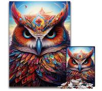 Puzzles Hiboux Colorés pour Adultes, Puzzles en Bois de 1000 Pièces pour Adultes, Casse-têtes pour Adolescents, Soirées de Jeux en Famille 50x75cm / 19,68x29,52 Pouces