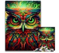 Puzzles Hiboux Colorés pour Adultes, Puzzles en Bois de 1000 Pièces pour Adultes, Casse-têtes pour Adolescents, Soirées de Jeux en Famille 50x75cm / 19,68x29,52 Pouces