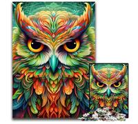 Puzzles Hiboux Colorés pour Adultes, Puzzles en Carton de 1000 Pièces pour Adultes, Casse-Tête pour Adolescents, Soirée de Jeux en Famille Amusante 26x38cm / 10,23x14,96 Pouces