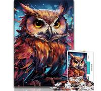 Puzzles hiboux fantastiques pour Adolescents, 1000 pièces, Jeu Stimulant et décoration Murale pour Toute la Famille, Cadeaux d'anniversaire et de Noël Uniques (75x50cm)