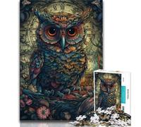 Puzzles Hiboux Fantastiques pour Adultes 1000 Puzzles, Jeu Familial Anti-Stress Défi Difficile Cadeaux Secrets du Père Noël 38x26cm