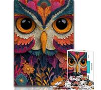 Puzzles Hiboux Fantastiques pour Adultes Puzzle 1000 Pièces, Jeu de Casse-Tête Décoration Murale Cadeaux d'anniversaire et de Noël Uniques 38x26cm