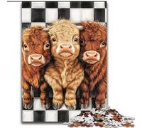 Puzzles Highland Cow pour Adolescents, 1000 pièces, Anti-Stress, pour Passer Un Bon Moment, Interaction Parent-Enfant (26x38cm)