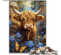 Puzzles Highland Yak pour Adultes 1000 pièces, Jeu Familial Anti-Stress, défi Difficile, Superbes Cadeaux et Jouets 50x75cm