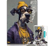 Puzzles Hip Hop Dog pour Adultes et Adolescents 1000 pièces, Aidez Le Cerveau à exercer des Jouets addictifs pour cultiver la Patience Une œuvre d'art 50x75cm