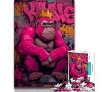 Puzzles Hip Hop Monkey pour Adultes, Jeu éducatif, Jouet de défi, idéal comme Cadeau pour Toute la Famille 50x75cm