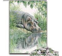 Puzzles Hippo de la Jungle pour Adolescents 2000 pièces, adaptés aux Personnes de 14 Ans et Plus Idées Cadeaux de décoration intérieure 70x100cm