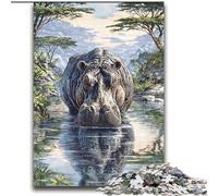 Puzzles Hippo de la Jungle pour Adultes 2000 pièces, Difficiles à réaliser, mais Amusants et Humoristiques Cadeau d'anniversaire, décoration Murale 70x100cm