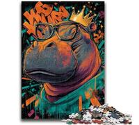 Puzzles hippopotames fantastiques pour Adultes et Adolescents, adaptés aux 14 Ans et Plus Un Plaisir en Famille idéal comme Cadeau pour Toute la Famille 50x75cm