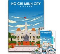 Puzzles Ho Chi Minh-Ville Vietnam pour Adultes et Adolescents, 1 000 pièces, Jouet éducatif et décompressant, idéal comme Cadeau, 50x75cm