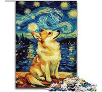 Puzzles Huskies adorables de la Nuit étoilée pour Adolescents, 1000 pièces, Difficiles à réaliser, mais Amusants et Humoristiques, Cadeau d'anniversaire, décoration Murale (50x75cm)
