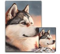 Puzzles Husky Fantasy pour Adultes, 1000 pièces, Puzzles Difficiles pour Adultes, Jeu de défi cérébral pour Adolescents et Interaction familiale, 50x75cm/19,68x29,52 Pouces