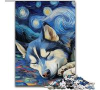Puzzles Husky Night Sky pour Adolescents 1000 pièces, stimulent Le Cerveau, stimulent la Patience, stimulent l'imagination et stimulent la créativité (26x38cm)