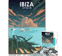 Puzzles Ibiza Espagne Nuit Art Puzzles 1000 Pièces pour Adolescents, Jouet Éducatif Intellectuel Décompressant Cadeaux Secret Santa 75x50cm