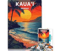 Puzzles illustrés Kauai Hawaii 1000 pièces pour Adolescents, Jeux éducatifs, Jouets, décoration d'intérieur Uniques, Cadeaux 38x26cm