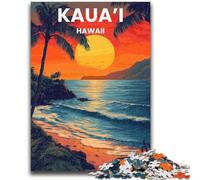 Puzzles illustrés Kauai Hawaii pour Adolescents 1000 Puzzles, pour 14 Ans et Plus Entraînez Votre Cerveau et Vos Mains Cadeaux de Noël 1000 pièces (26x38cm)