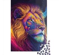 Puzzles impossibles pour adultes Lion Neon 1000 pièces Puzzle en bois Cadeaux de Noël pour adultes 1000 pièces (75x50 cm)