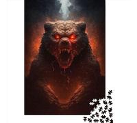 Puzzles impossibles pour adultes Ours démoniaque Puzzle de 1000 pièces Puzzle en papier Cadeaux de Noël pour adultes 1000 pièces (38x26 cm)