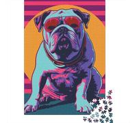 Puzzles impossibles pour adultes Pit Bull 1000 pièces Puzzle en bois Cadeaux de Noël pour adultes 1000 pièces (75x50 cm)