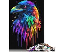 Puzzles impossibles pour adultes Pop Art Rainbow Raven Puzzle de 1000 pièces Puzzle en bois Cadeaux de Noël pour adultes 1000 pièces (75x50 cm)
