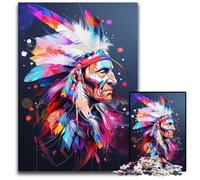 Puzzles Indiens d'Amérique 1000 pièces pour Adultes, Puzzles stimulants, idée Cadeau d'anniversaire, Jeu de réflexion Stimulant 50x75cm/19,68x29,52 Pouces