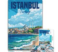 Puzzles Istanbul Turquie pour Adolescents Puzzle 1000 pièces, Aide Le Cerveau à exercer des Jouets addictifs pour cultiver la Patience Une œuvre d'art 38x26cm