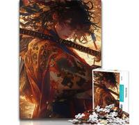 Puzzles Japonais de 1000 pièces représentant Une guerrière Ninja pour Adolescentes Stimulez Votre Cerveau Jouets addictifs pour cultiver la Patience et l'interaction Parent-Enfant (75x50cm)