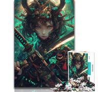 Puzzles Japonais de 1000 pièces représentant Une guerrière Ninja pour Adolescents Stimulez Votre Cerveau Jouets addictifs pour cultiver la Patience et l'interaction Parent-Enfant 50x75cm