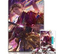 Puzzles Japonais de 1000 pièces représentant Une guerrière Ninja pour Adolescents Stimulez Votre Cerveau Jouets addictifs pour cultiver la Patience et l'interaction Parent-Enfant 38x26cm