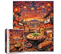 Puzzles japonais de 1000 pièces Sushi Art - Puzzles de casse-tête pour jeux de famille stimulants - Puzzle DIY à monter soi-même de Mont Fuji pour décor mural à domicile - Cadeaux - 50 x 70 cm