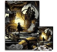 Puzzles Japonais Dragon et Guerrier pour Adultes 1000 pièces Puzzles pour Adultes Décoration d'intérieur colorée Jeu Familial interactif 1000 pièces (75 x 50 cm)