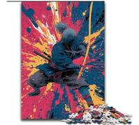 Puzzles Japonais Golden Ninja pour Adultes et Adolescents, 1000 pièces, Jouets éducatifs et éducatifs, Jeux familiaux avec Affiche et fiche de Questions-réponses (26x38cm)