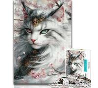 Puzzles Japonais Ninja Cat pour Adultes et Adolescents, 1 000 pièces, Jeux éducatifs Anti-Stress, liste de souhaits avec Père Noël, 75x50cm