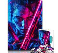 Puzzles Japonais Ninja Néon 1000 pièces pour Adultes, Jeu Stimulant et décoration Murale familiale, Cadeaux Uniques pour Anniversaire et Noël (38x26cm)