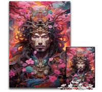 Puzzles Japonais Sakura Samurai pour Adultes Puzzles en Papier de 1000 pièces Jeu Familial créatif et décoration d'intérieur Cadeau de Noël idéal pour Les Adolescents (1000 pièces 38 x 26 cm)