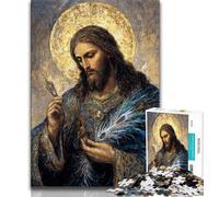 Puzzles Jésus pour Adultes et Adolescents, Aidez Le Cerveau à exercer des Jouets addictifs pour cultiver la Patience, adaptés aux Couples 75x50cm